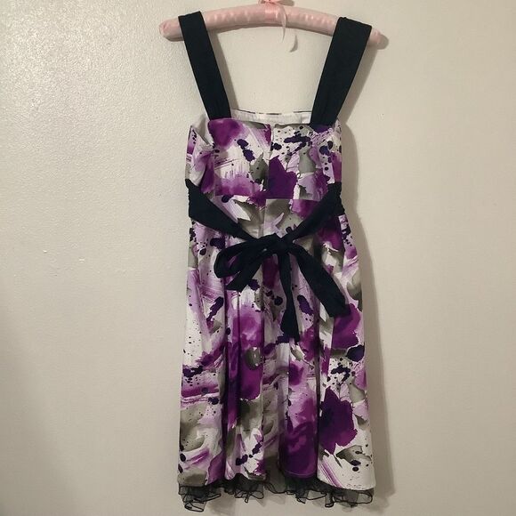 Vintage Y2K Purple Floral Dark Feminine Romantic Emo Scene Babydoll Dress Sz 7 - Picture 8 of 13